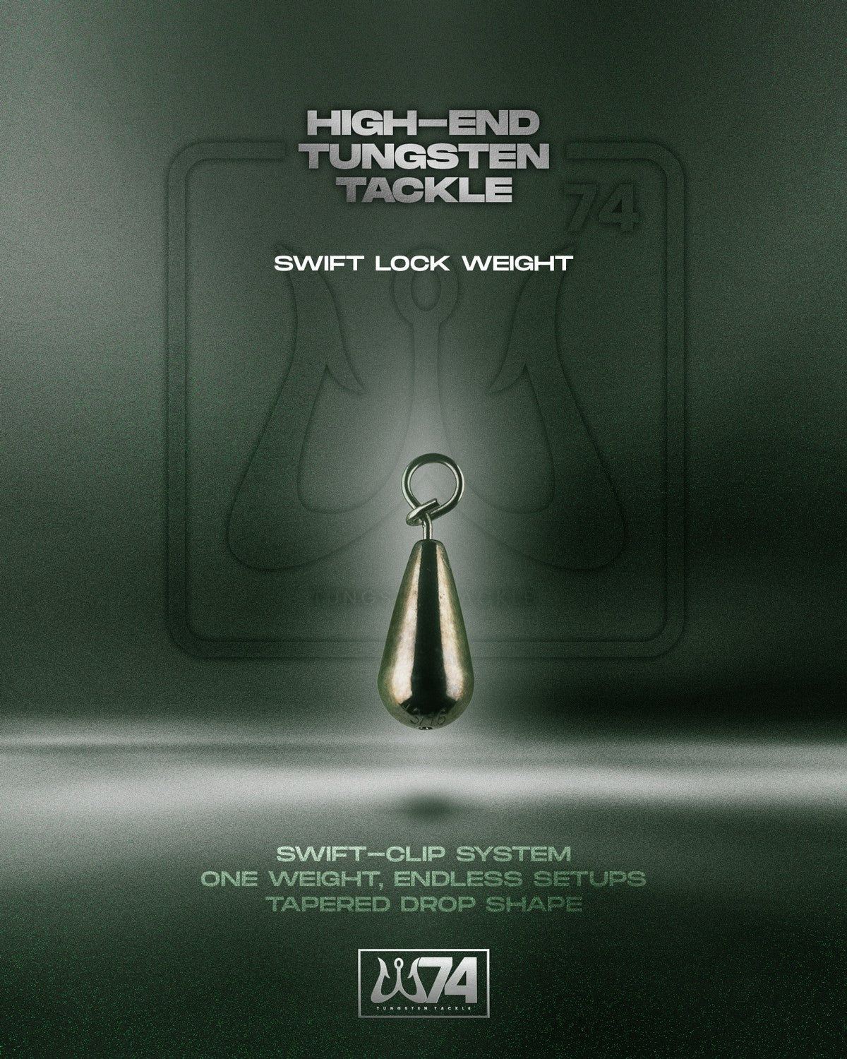 W74 Tungsten Swift Lock Weight voor free rig en finesse rigs