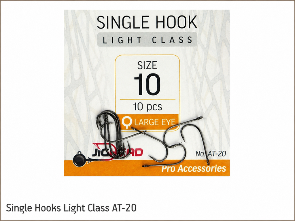 JigHead Single Hooks Light Class AT-20 maat #10, 10 stuks